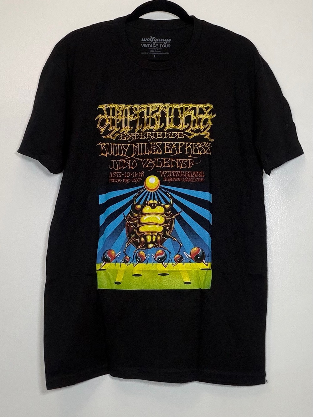 🆕 Jimi Hendrix Wolfgangs Black Graphic Short Sleeve Tee